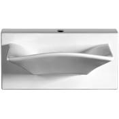 Whitehaus Isabella 27-7/8" Rectangular Porcelain Wall Mounted Bathroom Sink with Square Basin and Faucet Hole White
