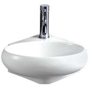 Whitehaus Isabella 14-1/8" Oval Porcelain Wall Mounted Bathroom Sink with Single Faucet Hole White