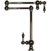Whitehaus Vintage III Patented Deck Mount Pot-Filler with Lever Handles and a Swivel Aerator Polished Chrome