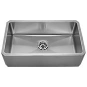 Whitehaus Single Bowl Front-Apron Undermount Sink Brushed Stainless Steel