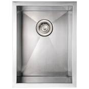 Whitehaus Commercial Single Bowl Undermount Sink Brushed Stainless Steel