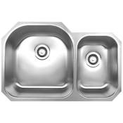 Whitehaus Double Bowl Undermount Sink Brushed Stainless Steel