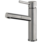 Whitehaus Waterhaus Solid Stainless Steel, Single Hole, Single Lever Kitchen Faucet with Pull-Out  Head Brushed Stainless Steel