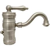 Whitehaus Vintage III Bathroom Faucet with Lever Handle and Pop-up Drain Brushed Nickel