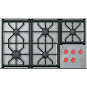 Wolf Pro 36 Inch Wide 5 Burner Professional Liquid Propane Cooktop Stainless Steel