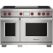 Wolf 48 Inch Wide 7.8 Cu. Ft. Free Standing Dual Fuel Range with French Top and Dual VertiFlow™ Convection System Stainless Steel