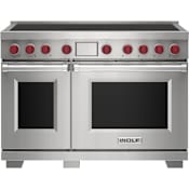 Wolf 48 Inch Wide 6.9 Cu. Ft. Free Standing Induction Range with Dual VertiFlow™ Convection System and Gourmet Mode Stainless Steel