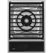 Wolf 15 Inch Wide 1 Burner Transitional Multifunction Module Gas Cooktop Stainless Steel