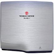 World Dryer SLIMdri 240 Volt 8.3 AMP Infrared Sensor Activated High Speed Hand Dryer Brushed Stainless Steel
