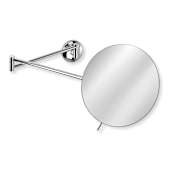 WS Bath Collections Mevedo 7-3/10" Diameter Circular Framed Makeup Wall Mirror Polished Chrome