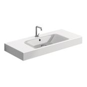 WS Bath Collections Cento 39-7/16" Ceramic Wall Mounted / Vessel Bathroom Sink With 1 Hole Drilled and Overflow White