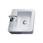 WS Bath Collections Ego 19-11/16" Ceramic Wall Mounted Bathroom Sink With 1 Hole Drilled and Overflow White