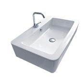 WS Bath Collections Dedrio 27-5/8" Ceramic Wall Mounted / Vessel Bathroom Sink With 1 Hole Drilled and Overflow White