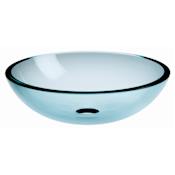 WS Bath Collections Acquaio 16-7/10" Round Vessel Bathroom Sink from the Linea Collection Clear Glass