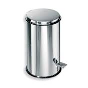WS Bath Collections 13" Waste Basket with Treadle from the Complements Collection Stainless Steel