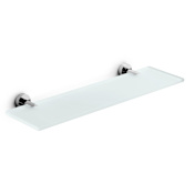 WS Bath Collections 19.7" Frosted Glass Towel Shelf from the Duemila Collection Polished Chrome