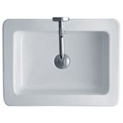 WS Bath Collections Ego 19-11/16" Ceramic Vessel Bathroom Sink with Overflow White