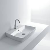 WS Bath Collections 23-7/16" Ceramic Vessel / Wall Mounted Bathroom Sink from the H10 Collection White