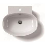 WS Bath Collections 21-1/2" Bathroom Sink from the Ceramica Collection for Wall Mount or Vessel Installation White