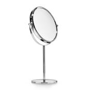WS Bath Collections Mevedo 9" W x 15-5/8" H Circular Framed Makeup Mirror Polished Chrome