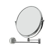 WS Bath Collections Mevedo 9" Diameter Circular Framed Makeup Wall Mirror Polished Chrome