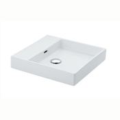 WS Bath Collections Plain 18" Square Ceramic Wall Mounted or Vessel Bathroom Sink with Overflow White