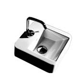 WS Bath Collections Quadro 11-3/4" Ceramic Wall Mounted / Vessel Bathroom Sink With 1 Hole Drilled and Overflow White