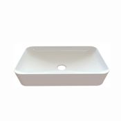 WS Bath Collections Ultra UL 23-5/8" Rectangular Ceramic Vessel Bathroom Sink Ceramic White