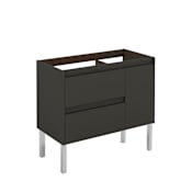 WS Bath Collections Ambra 35" Single Free Standing Vanity Cabinet Only - Less Vanity Top Gloss Anthracite
