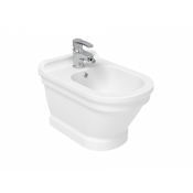WS Bath Collections Antique Wall Mounted Bidet with 1 Hole Drilled - Less Faucet Glossy White