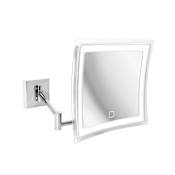 WS Bath Collections Beauty 8-5/16" W x 8-11/16" H Modern Rectangular Framed Makeup Wall Mirror with LED Lighting Polished Chrome