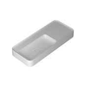 WS Bath Collections Cameo 47-3/16" Rectangular Ceramic Vessel / Wall Mounted Bathroom Sink with Overflow Glossy White