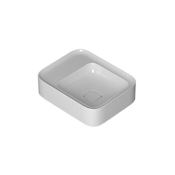WS Bath Collections Cameo 19-11/16" Rectangular Ceramic Vessel / Wall Mounted Bathroom Sink with Overflow Glossy White