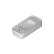 WS Bath Collections Cameo 23-5/8" Rectangular Ceramic Vessel / Wall Mounted Bathroom Sink and Single Hole on Left Glossy White