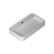 WS Bath Collections Cameo 35-3/8" Rectangular Ceramic Vessel / Wall Mounted Bathroom Sink with Overflow and Single Hole Glossy White