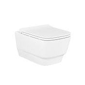 WS Bath Collections Charm 1.28 GPF Dual Flush Wall Mounted One Piece Elongated Toilet - Seat Included Glossy White