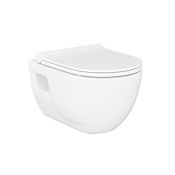 WS Bath Collections Charm 1.28 GPF Dual Flush Wall Mounted One Piece Elongated Toilet - Seat Included Glossy White