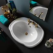 WS Bath Collections Contea 26-2/5" Ceramic Drop In Bathroom Sink with One Faucet Hole - Includes Overflow White