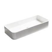 WS Bath Collections Cosa 39-3/8" Rectangular Ceramic Vessel Bathroom Sink Gloss White