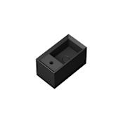 WS Bath Collections Cut 17-11/16" Rectangular Ceramic Vessel / Wall Mounted Bathroom Sink and Single Hole Glossy Black