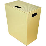 WS Bath Collections Ecopelle Leather Laundry Basket Gold