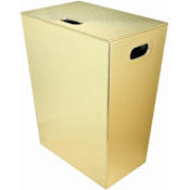 WS Bath Collections Ecopelle Leather Laundry Basket Gold