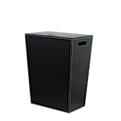 WS Bath Collections Ecopelle Leather Laundry Basket Black