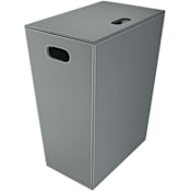 WS Bath Collections Ecopelle Leather Laundry Basket Grey