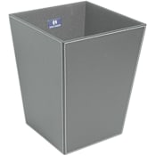 WS Bath Collections Ecopelle Leather Waste Basket Grey