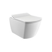 WS Bath Collections Elegant 1.28 GPF Wall Mounted One Piece Elongated Toilet - Seat Included Gloss White