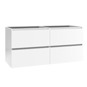 WS Bath Collections Flora 47" Double Wall Mounted Vanity Cabinet Only - Less Vanity Top Glossy White