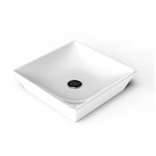 WS Bath Collections Fly 16-7/8" Square Ceramic Vessel Bathroom Sink Glossy White