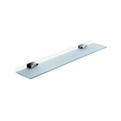 WS Bath Collections Lea 23-3/5" Glass Shelf Polished Chrome