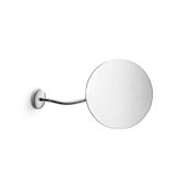 WS Bath Collections Mevedo 7-1/8" Diameter Modern Circular Frameless Makeup Wall Mirror Polished Chrome